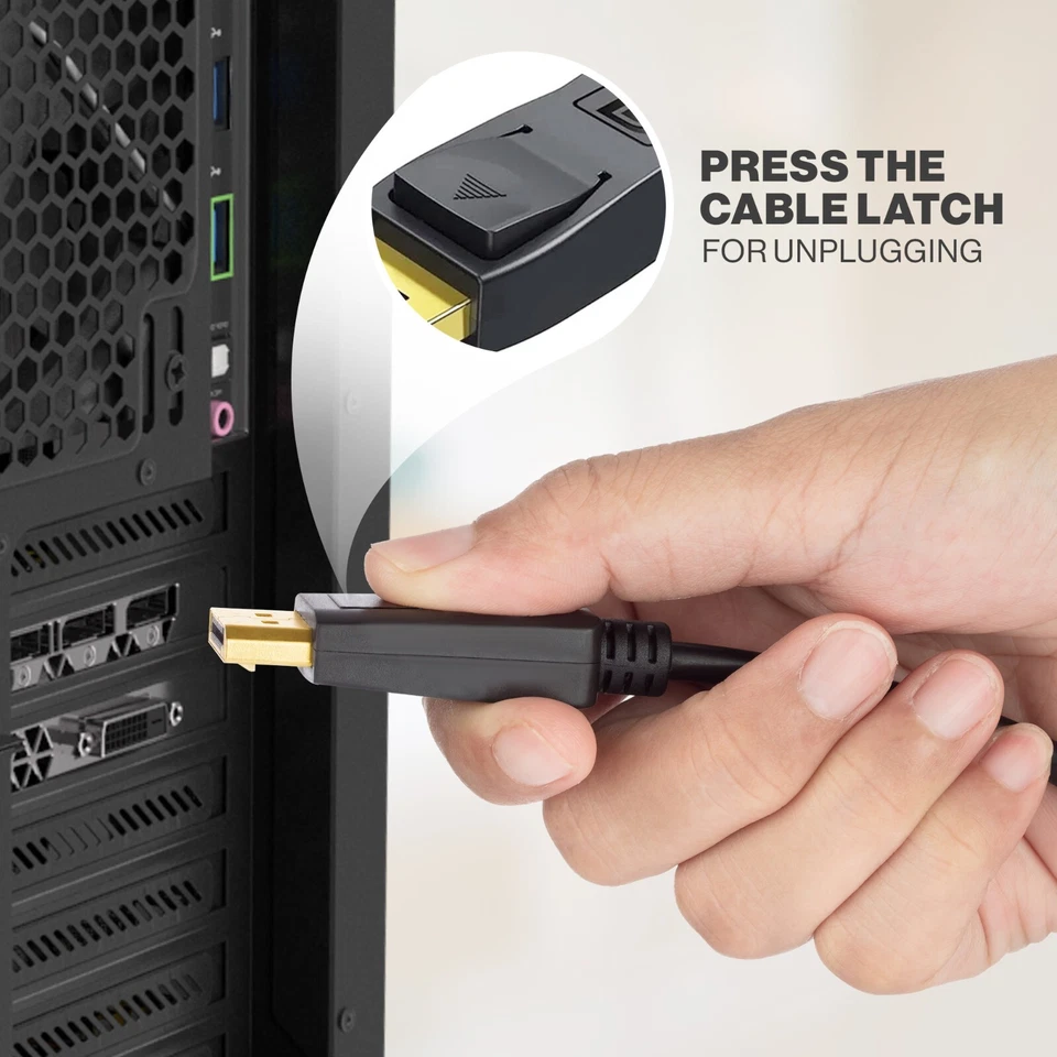 DP to DP 6FT Video Cable 1.2 4K 2K 1080P Compatible for Lenovo Asus Dell HP Acer - Image 2 of 4