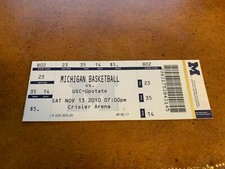 2010 Michigan Wolverine v USC Full Basketball Ticket Tim Hardaway 1st NCAA Game 