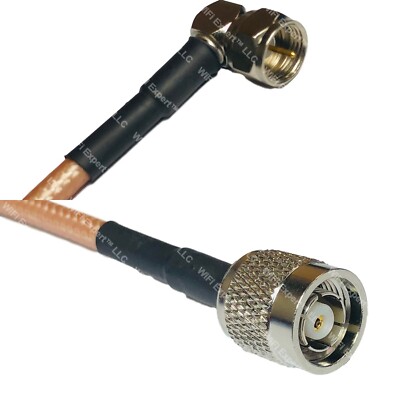 RG400 F MALE ANGLE to RP-TNC MALE RF Cable FAST-SHIP LOT