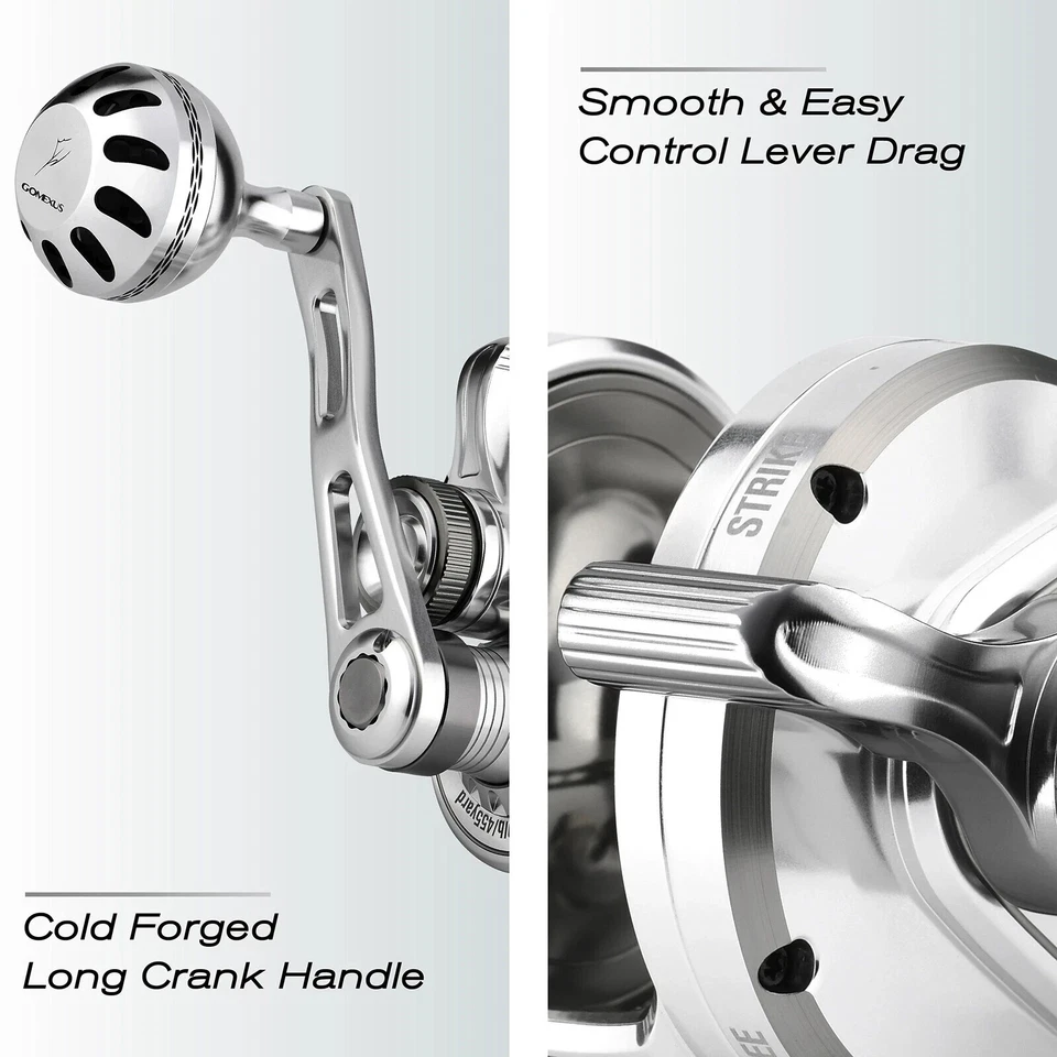 Carrete de jigging de paso lento GOMEXUS LS20 CNC palanca de arrastre izquierda palanca de cuerpo de aluminio Foto 2 de 4