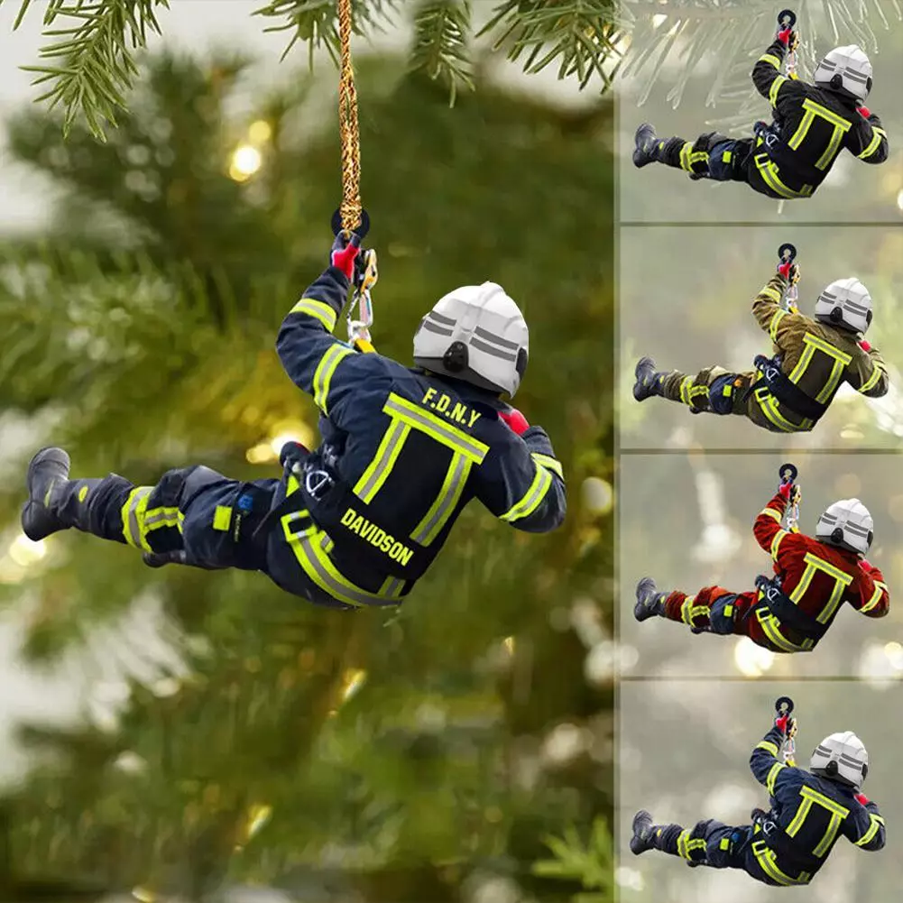 Feuerwehrmann Ornament Weihnachtsbaum Auto Rückspiegel Hängen