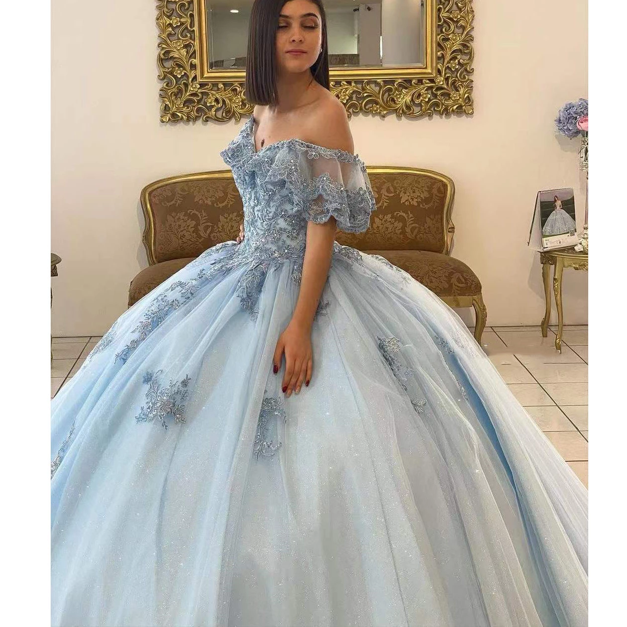 pastel blue princess dress