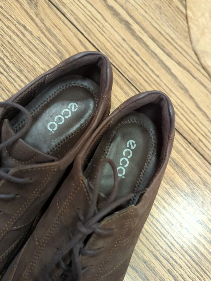 Ecco Sky Tie Lace Up Flat Women's 40 US 9 Brown Suede Oxford Casual Shoe - Image 4 of 4