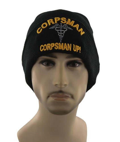 CAP HAT USMC BEANIE BLACK 