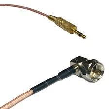 RG316 3.5mm 1/8 to F MALE ANGLE RF Cable Rapid-SHIP LOT