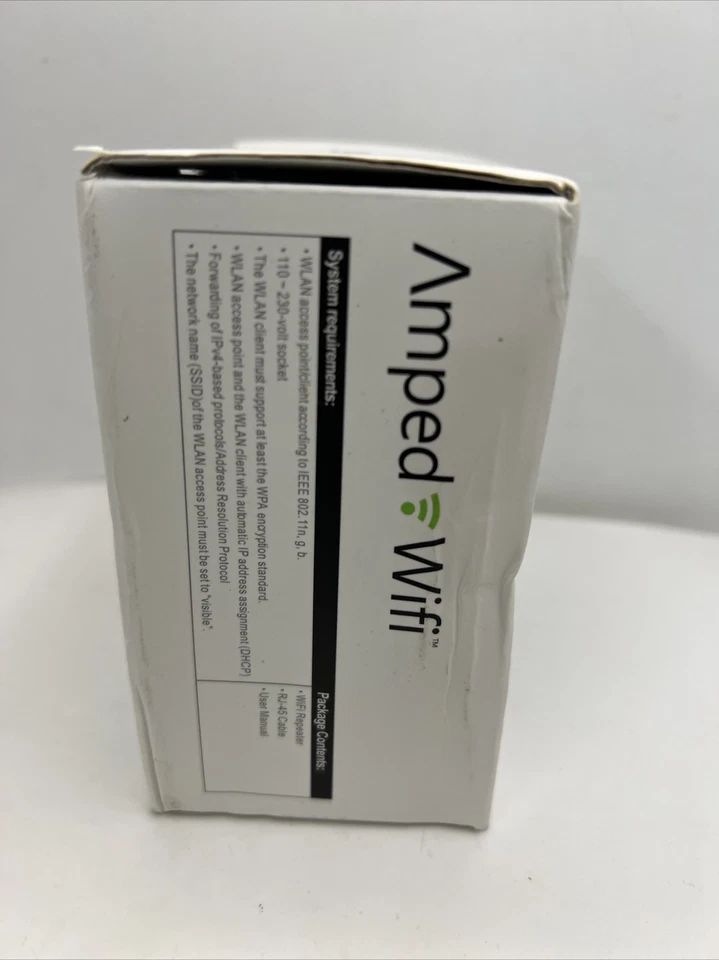 AMPED WIFI Wireless Repeater Range Extender Booster + RJ-45 Cable New - Image 4 of 4
