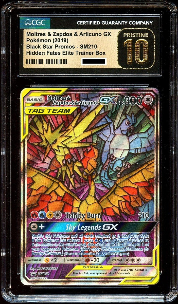 CGC 10 PRISTINE Moltres Zapdos & Articuno GX SM210 FULL ART CGC 10 PRISTINE Moltres Zapdos & Articuno GX SM210 FULL ART