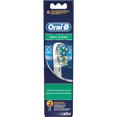 Braun Oral-B Dual Clean Electric Toothbrush Replacement Brush Heads 2pk