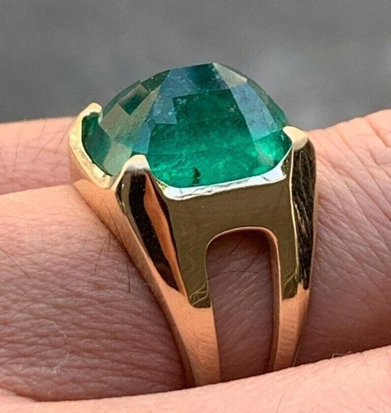 Gold Emerald Mens Solitaire Ring, Ruby Gold Signet Ring, Mens Wedding Band  Ring, Gemstone Ring, Mens Emerald Ring, Blue Topaz Ring, Gift Men - Etsy | Mens  emerald rings, Rings for men,