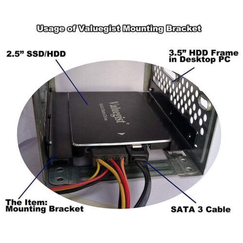 2.5" to 3.5" Bay SSD Metal Hard Drive HDD Mounting Bracket Adapter Dock / Tray - Picture 2 of 6