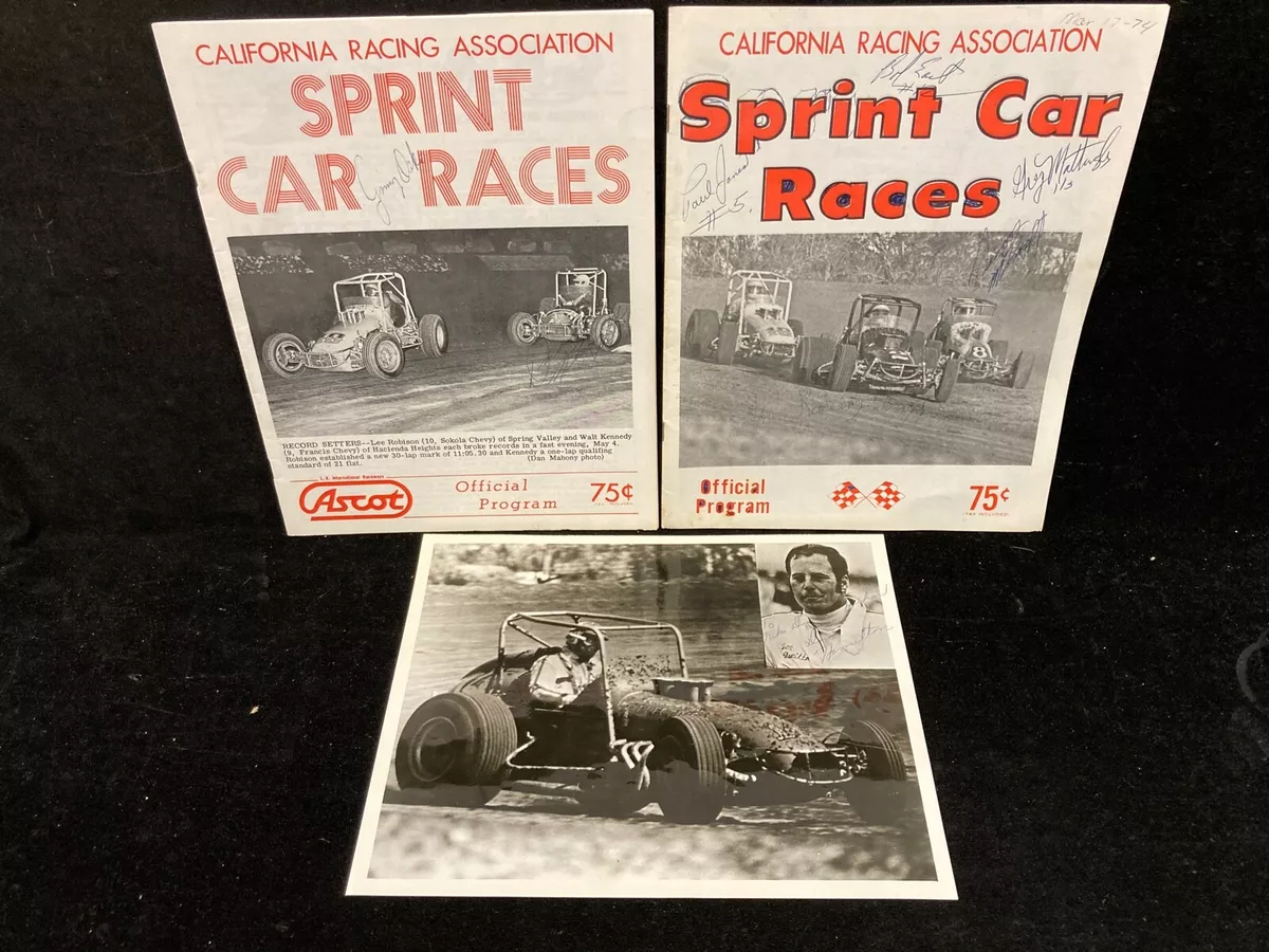 1974 ASCOT PARK SPRINT CAR RACE CAR DRIVER AUTOGRAPHS, DON