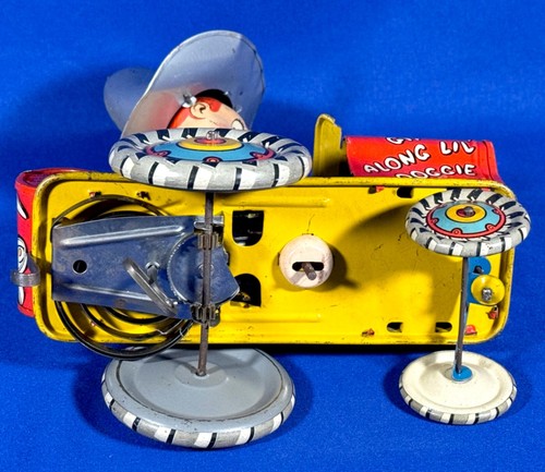 Vintage RODEO JOE Tin Wind-Up Toy GIT ALONG LIL DOGGIE Unique Art - WORKS GREAT! - Picture 12 of 14