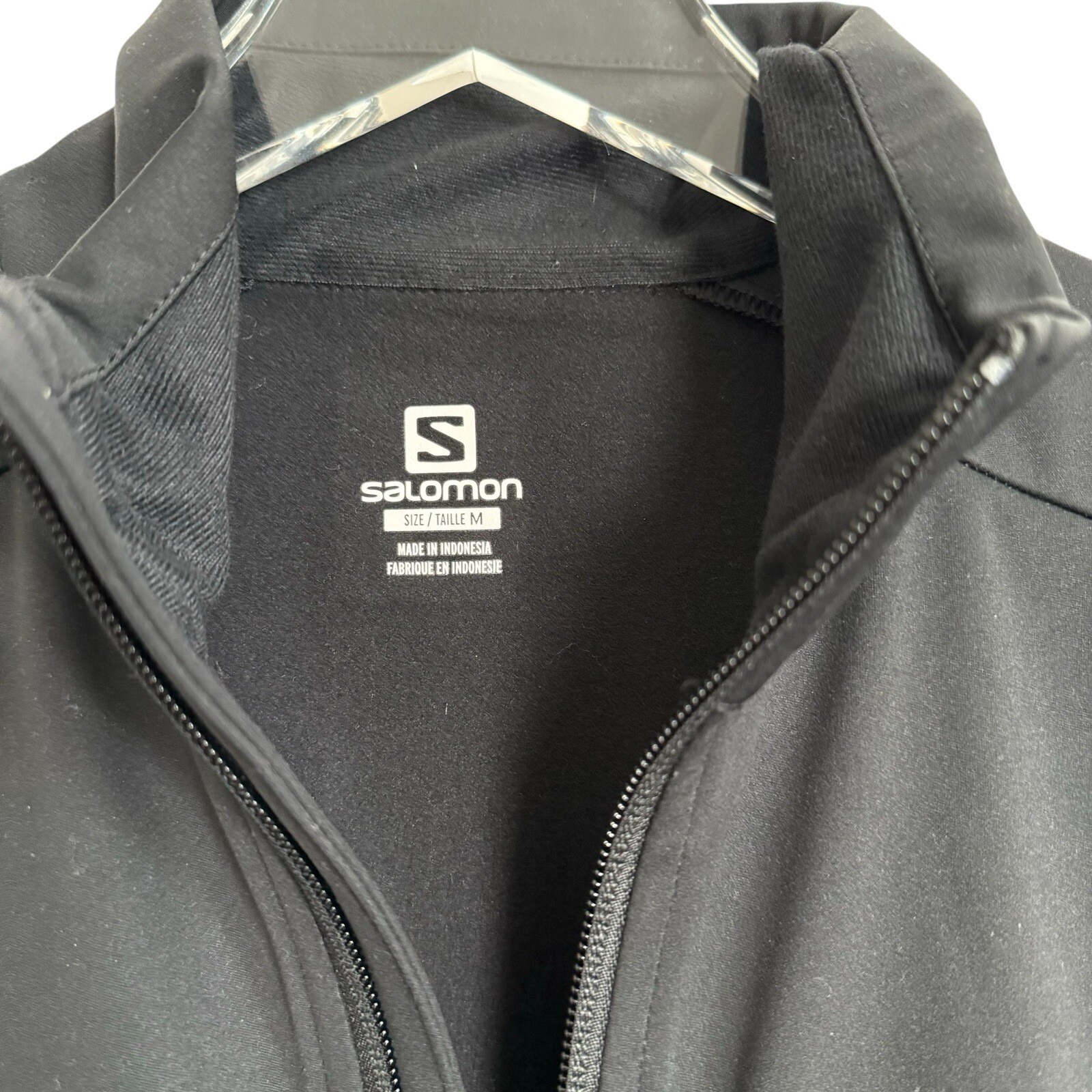 Giacca donna Salomon taglia media running leggera full zip nera