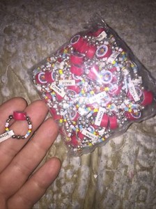 A Lot Of 100 Small Beaded Rings