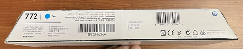 Neu Original HP 772 Tintenpatrone Cyan 300ml CN636A Factory Sealed 01/2021 - Bild 3 von 4