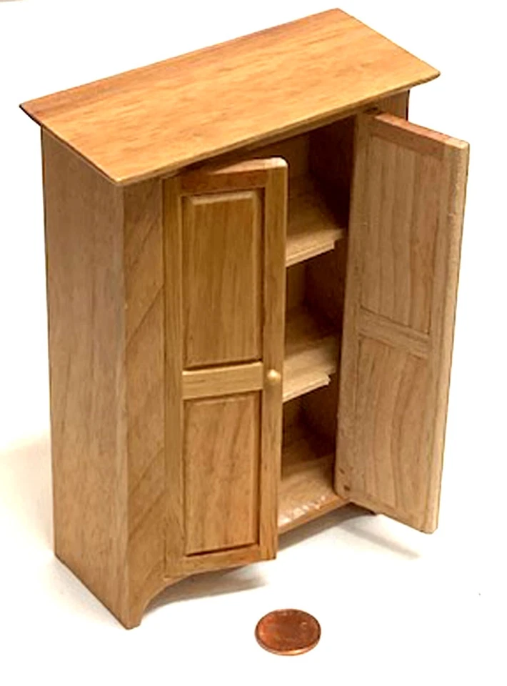 Juego de dormitorio de madera para casa de muñecas 4 piezas color roble claro escala 1:12 tumdee Foto 3 de 4