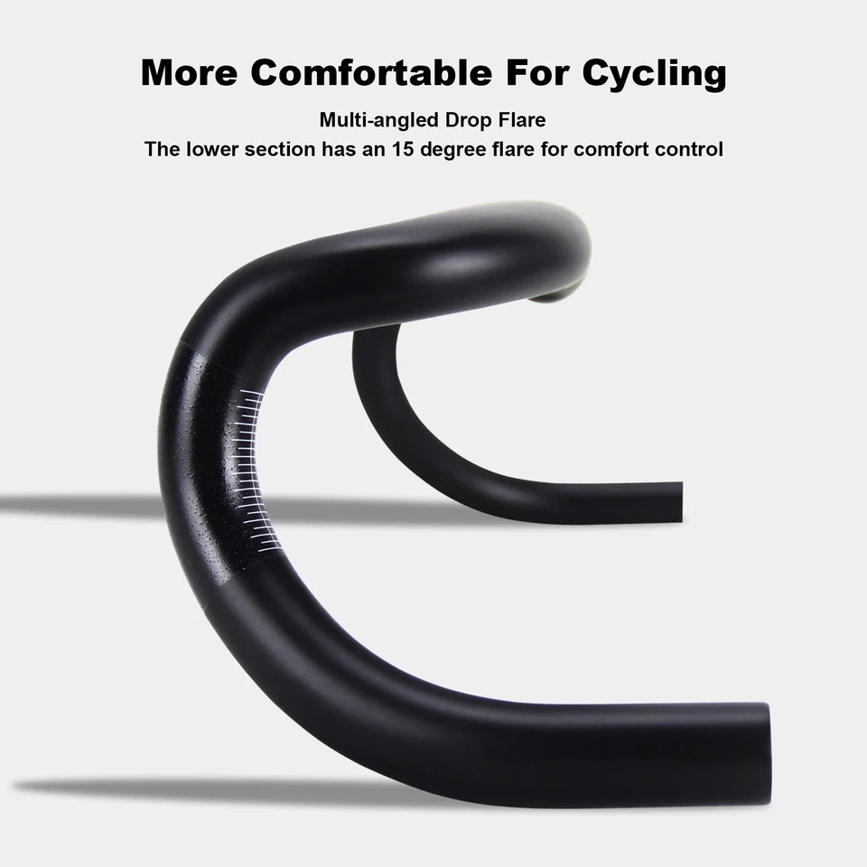 31.8 Carbon Gravel Bike Drop Bent Bar 15°Drop Flare 458/478/498 Racing Handlebar - Image 4 of 4