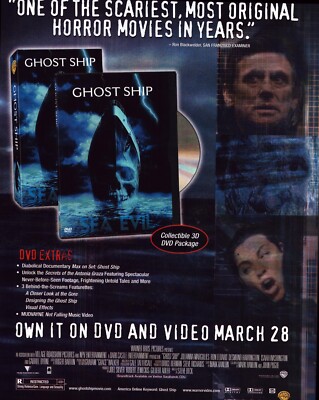 2003 Ghost Ship on DVD Promo Ad Print Ad Wall