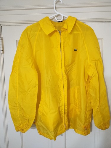 Vintage 70s ALLIGATOR Windbreaker Jacket Yellow Lightweight Size Large Hong Kong