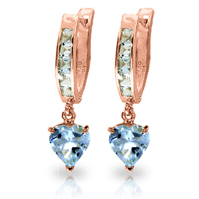 14K MASSIVE GOLD CREOLEN MIT AQUAMARINEN
