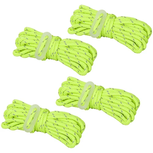 Guy Lines Fluorescent Set of 4 Piece Guy Lines Ropes Luminous Camping