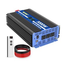 24V Power Inverter 3000 Watt Pure Sine Wave, DC 24V to AC 110V 120V Car Inver...