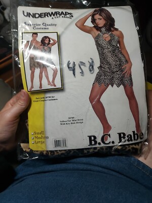 B.C. Babe Cave Woman Leopard Animal Print Costume Adult Medium Mini Dress |  eBay