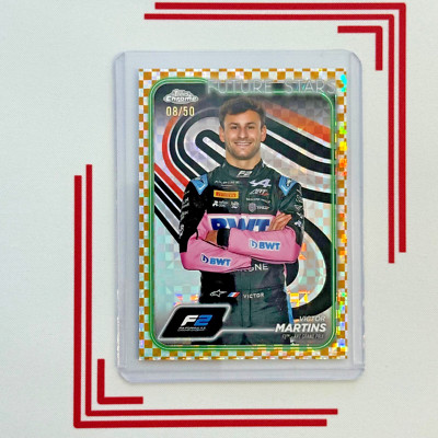 2024 Topps Chrome Formula 1 F1 30 VICTOR MARTINS Checker Flag Gold Refractor /50