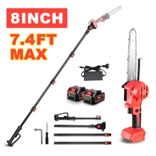 Pole Saw Cordless Mini Chainsaw 8" Brushless 2-in-1 Tree Trimming Extension Rod