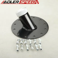 ADLERSPEED Billet Fuel Cell Fast Fill Filler Neck 45 Degree 12 Bolt Flange Black