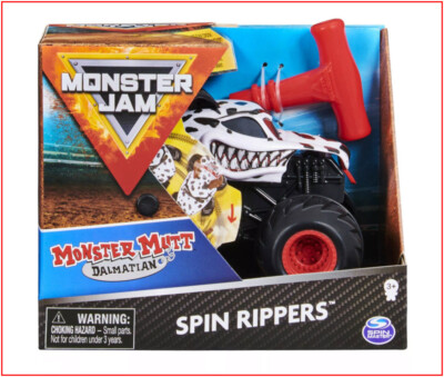 Monster Jam SPIN RIPPERS MONSTER MUTT Dalmatian Truck - Rip Cord 1:43  NEW 