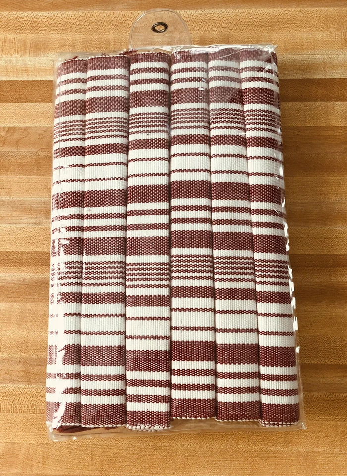 NWT Sonoma Red White Striped 6 Napkins and 6 Placemats Set Classic Picnic - Image 3 of 4