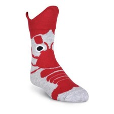 K.Bell Kid's Wide Mouth Lobster Claws Crew Socks-vivid red lobster-adorable sock