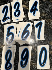 Bmx Racing Numbers 3.5" Blue Border/Black