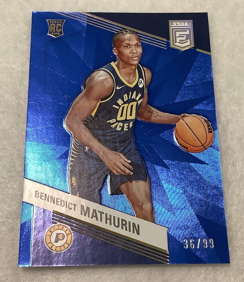 2022-23 Panini Elite Blue Foil # 214 Bennedict Mathurin Rookie Card /99