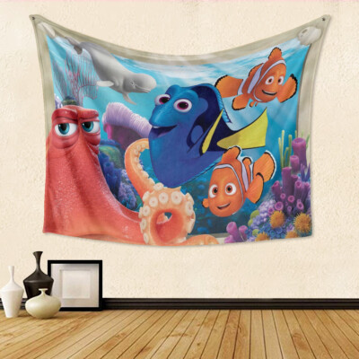 Finding Dory And Nemo Single-Side Print Tapestry Room Decorate Soft And Smoot