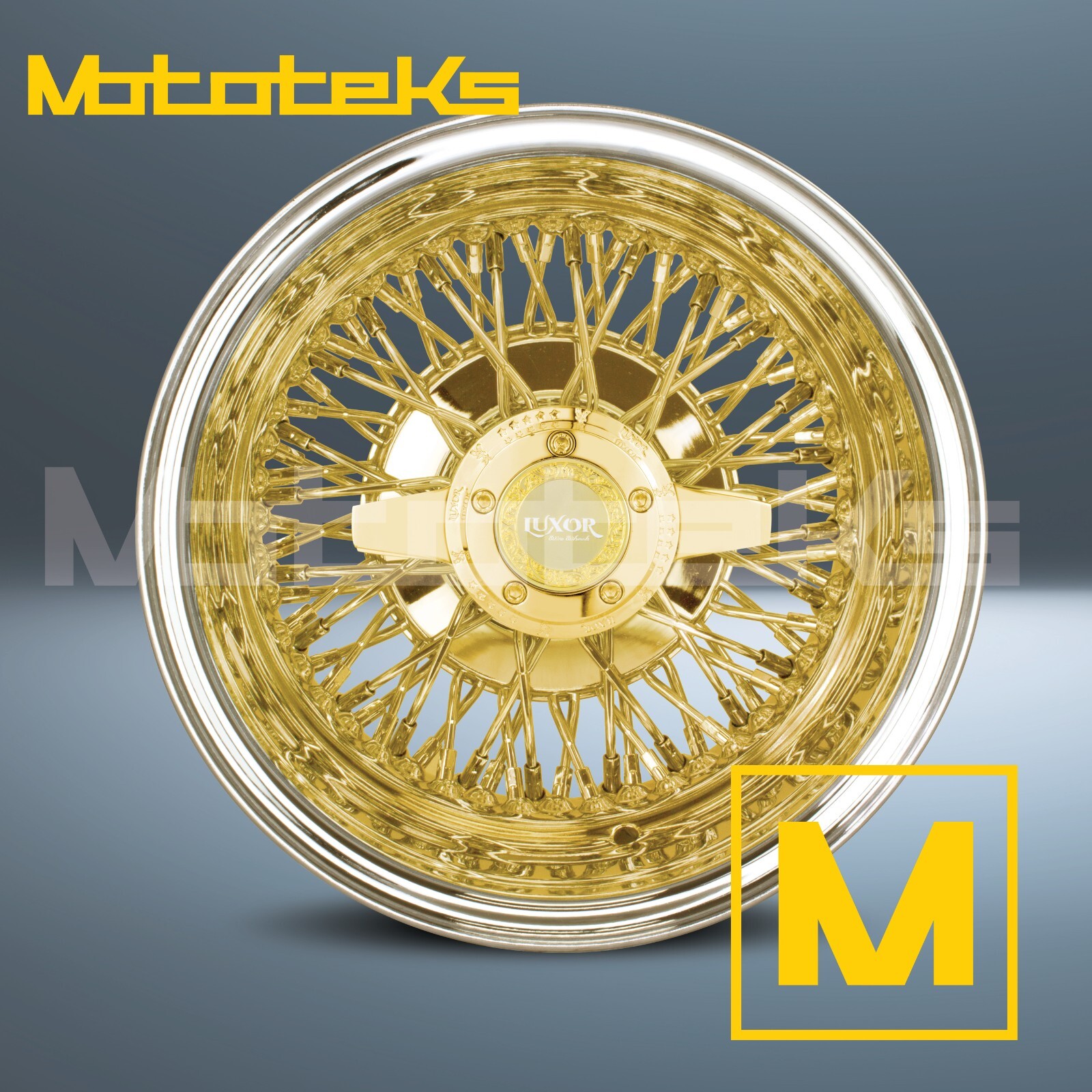 13" 13X7 WIRE WHEEL 72 CROSS LACED ZENITH STYLE KNOCK OFF W/ ADAPTERS