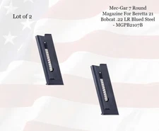 LOT of (2) Mec-Gar 7rd Magazine For Beretta 21 Bobcat .22 LR Blued - MGPB2107B