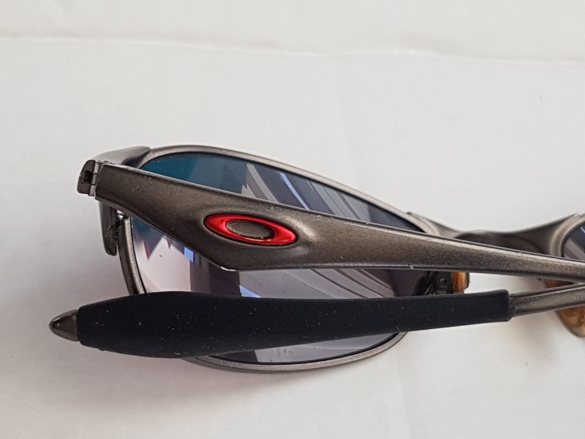 OAKLEY WIRETAP 1.0 SUNGLASSES Pewter Frame With Red Icons & Red