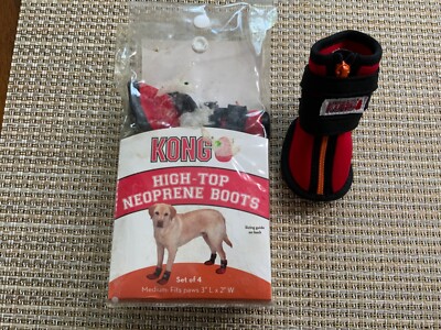 Kong High Top Neoprene Dog Boots set of 4, size Med. NEW