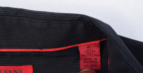 Men's Alfani Dress Shirt Black Slim Fit Stretch Long Sleeve Size L - Picture 5 of 8