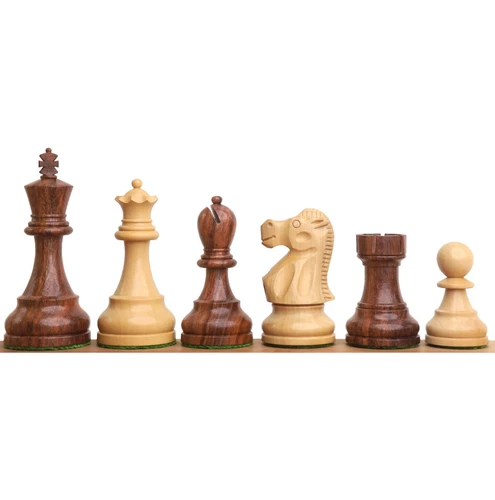 3.8" Reykjavik Series Staunton Chess Pieces only Set - Weighted Golden Rosewood
