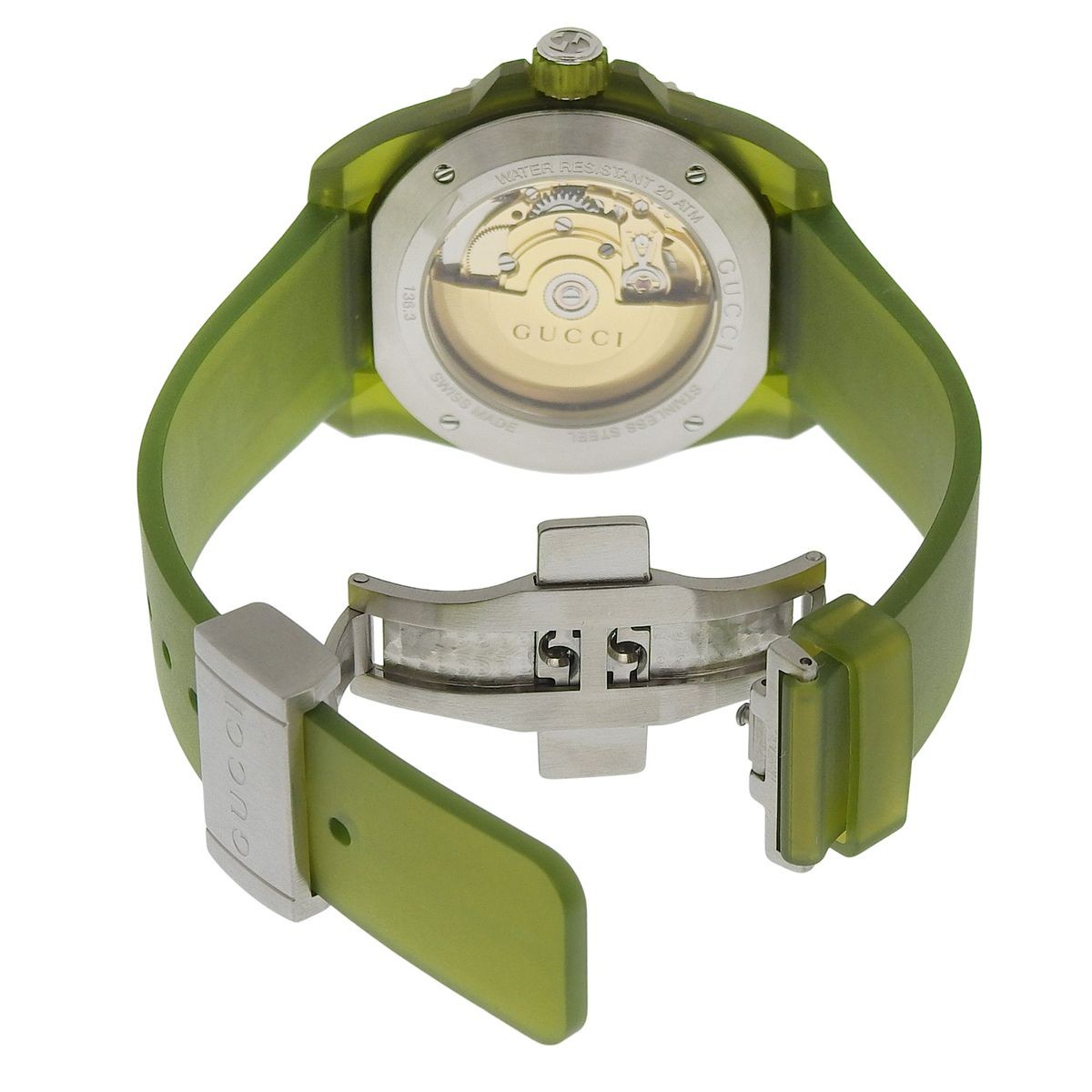 Gucci Dive YA136345 Rubber SS Green Auto Men’s Watch 2025 Guaranteed From Japan thumbnail 3