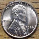 1936 Lincoln Wheat One Cent 1c Coin Red BU #AA531