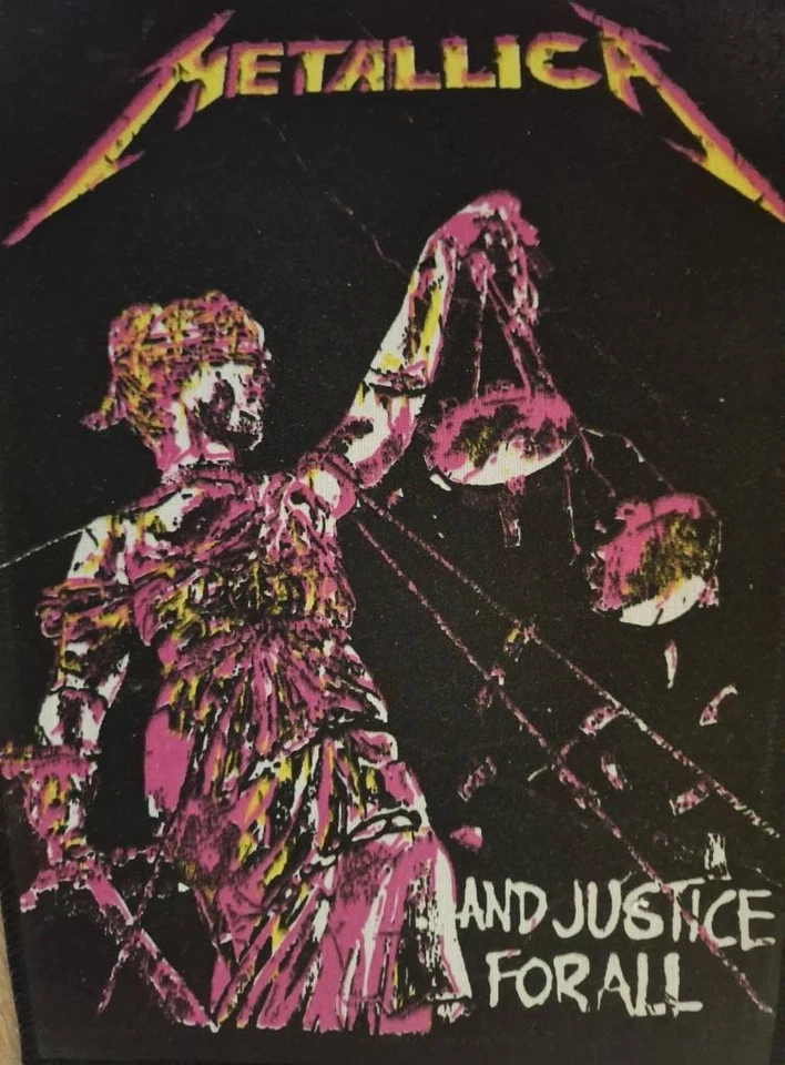 Metallica "And Justice For All" 80s Vintage Boot Back Patch Thrash Metal Slayer - Imagen 2 de 3