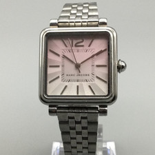Marc Jacobs MJ3555 Womens Watch 30mm Stainless Pink Square Dial New Battery 7"