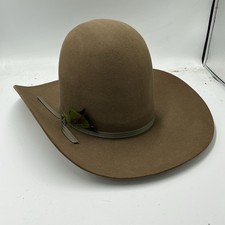 NOS Vintage Wright 10X Quality 100 Fur Felt Western Hat Men's 6 3/4 Tan Custom