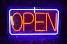 Open Sign for Business, 16"x 9" Shop LED Neon Light Sign USB Powered With ON/OFF