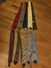 Lot of 10 Men's Silk Ties. Variety of color and brand lot 4 
