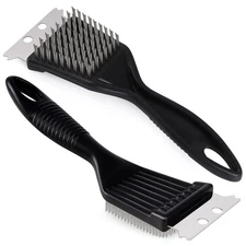 2 Pcs Grill Brush and Scraper Barbecue Cleaning Stainless Steel Wire BBQ Cleaner